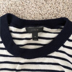 J. Crew Women's Sweater in Navy and White Stripes